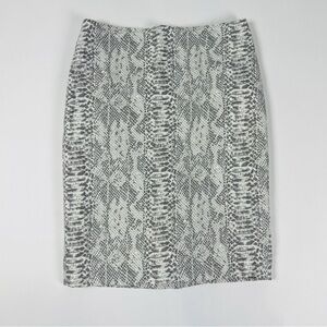 Ann Taylor LOFT Gray Snake Print Skirt